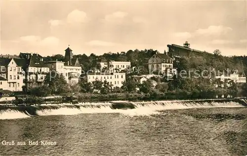 AK / Ansichtskarte Bad_Koesen Saale Wehr Blick zum Gradierwerk Bad_Koesen