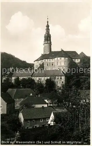 Weesenstein Teilansicht mit Schloss Weesenstein