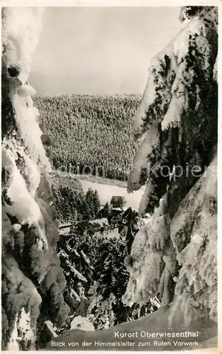 Oberwiesenthal_Erzgebirge Winterpanorama Blick von Himmelsleiter zum Roten Vorwerk Oberwiesenthal Erzgebirge