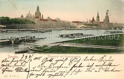 Dresden Elbansicht mit Kunstakademie Dresden