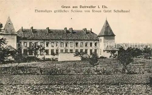 Dettweiler Ehemaliges graefliches Schloss von Rosen jetzt Schulhaus Dettweiler