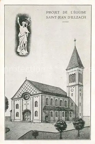 Illzach Eglise Saint Jean Kirche Kuenstlerkarte Illzach