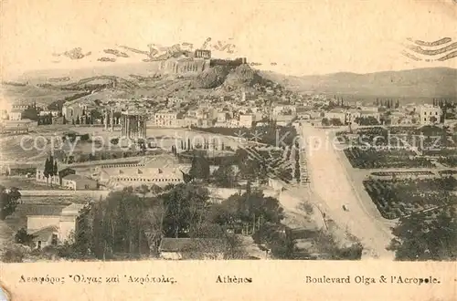 Athenes_Athen Boulevard Olga et l Acropole Akropolis Athenes Athen
