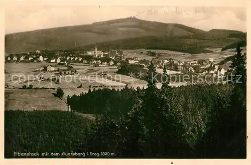 Eibenstock Panorama mit Blick zum Auersberg Erzgebirge Eibenstock