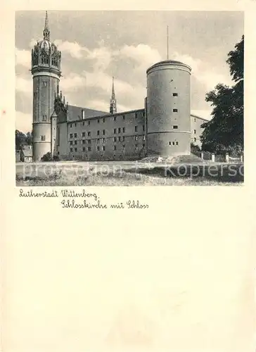 Wittenberg_Lutherstadt Schlosskirche mit Schloss Wittenberg_Lutherstadt