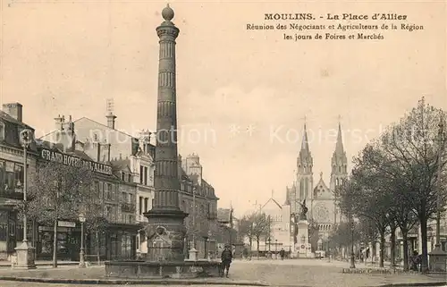 AK / Ansichtskarte Moulins_Allier Place d Allier Monument Moulins Allier