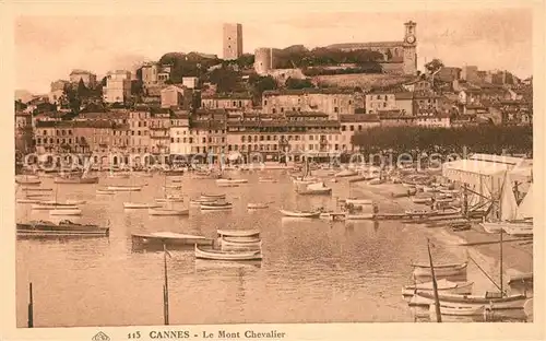 AK / Ansichtskarte Cannes_Alpes Maritimes Le Port et Mont Chevalier Cannes Alpes Maritimes