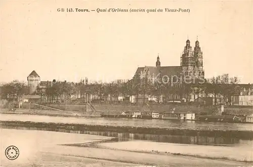 AK / Ansichtskarte Tours_Indre et Loire Quai d Orleans Eglise Tours Indre et Loire
