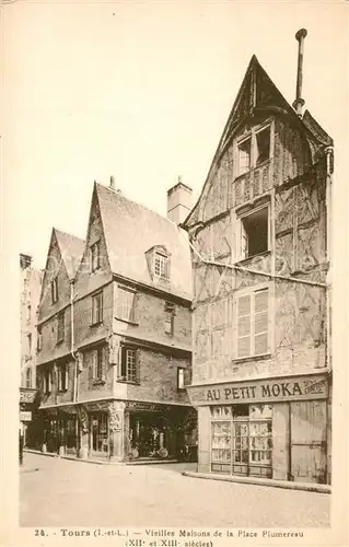 AK / Ansichtskarte Tours_Indre et Loire Vieilles Maisons de la Place Plumereau Tours Indre et Loire