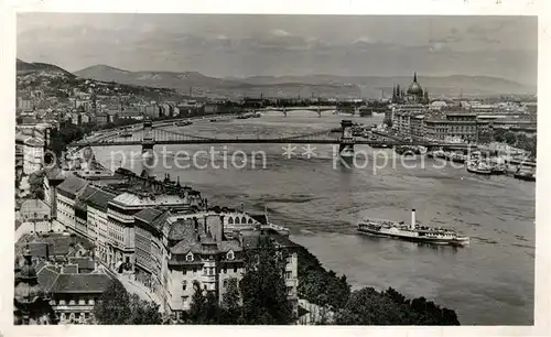 AK / Ansichtskarte Budapest Panorama Blick ueber die Donau Budapest