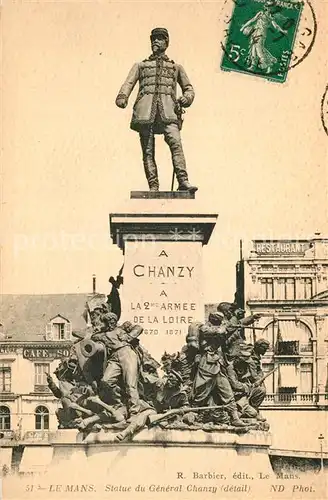 AK / Ansichtskarte Le_Mans_Sarthe Statue du General Chanzy Le_Mans_Sarthe