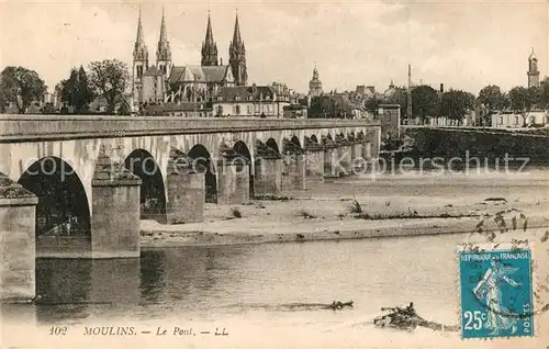 AK / Ansichtskarte Moulins_Allier Le Pont Cathedrale Moulins Allier