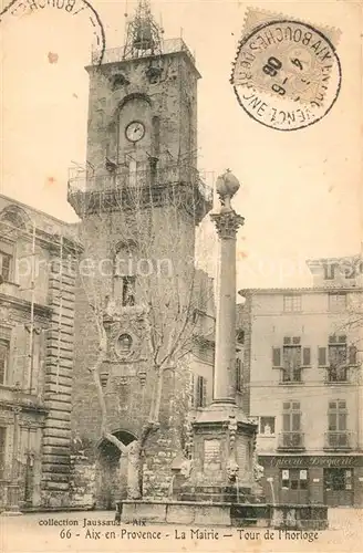 AK / Ansichtskarte Aix en Provence La Mairie Tour de l Horloge Aix en Provence