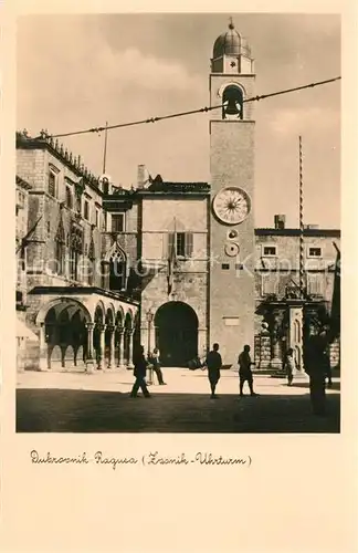 AK / Ansichtskarte Dubrovnik_Ragusa Rathaus Uhrturm Dubrovnik Ragusa