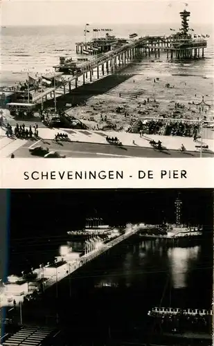 AK / Ansichtskarte Scheveningen Pier Seebruecke Nachtaufnahme Scheveningen