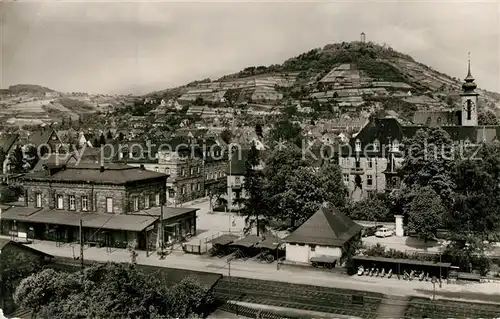AK / Ansichtskarte Heppenheim_Bergstrasse Bahnhof und Starkenburg Heppenheim_Bergstrasse