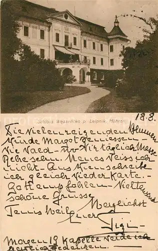AK / Ansichtskarte Leipnik_Tschechien Schloss Wesselicko Leipnik Tschechien