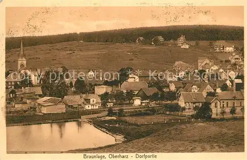 AK / Ansichtskarte Braunlage Oberharz Dorfpartie am Teich Braunlage