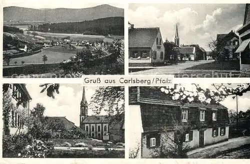 AK / Ansichtskarte Carlsberg Gasthaus Karl Scharbach Ortspartien Kirche Carlsberg