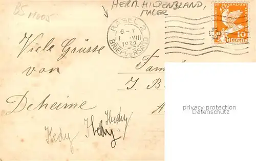 AK / Ansichtskarte Basel_BS Haus Herm. Hildebrand Maler Basel_BS