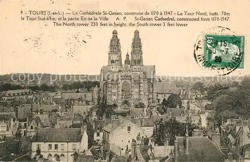 AK / Ansichtskarte Tours_Indre et Loire Cathedrale Saint Gatien Tours Indre et Loire