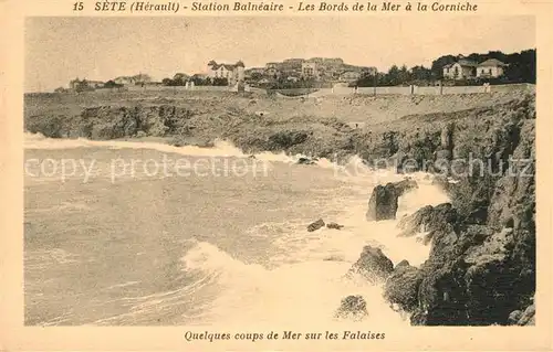 AK / Ansichtskarte Sete_Herault Les Bords de la Mer a la Corniche Station Balneaire Sete Herault