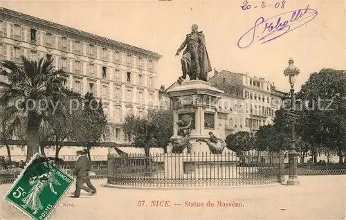 AK / Ansichtskarte Nice_Alpes_Maritimes Statue de Massena Nice_Alpes_Maritimes