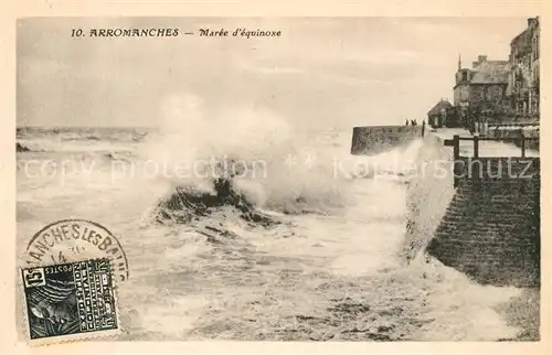 AK / Ansichtskarte Arromanches les Bains Maree d equinoxe Brandung Arromanches les Bains