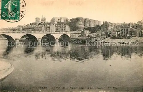 AK / Ansichtskarte Angers Pont de la Basse Chaine et le Chateau Angers