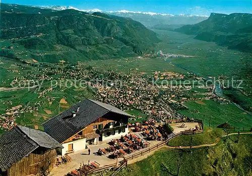 AK / Ansichtskarte Dorf_Tirol Berggaststaette Hochmut Texelgruppe Blick nach Meran Etschtal gegen Bozen Dorf_Tirol