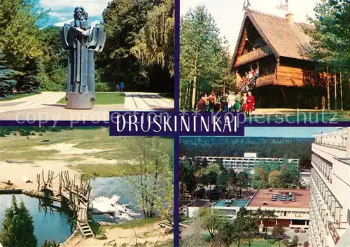 AK / Ansichtskarte Druskininkai Ciurlionio paminklas Saules taku Misko muziejus Girios aidas Nemuno sanatorija Druskininkai