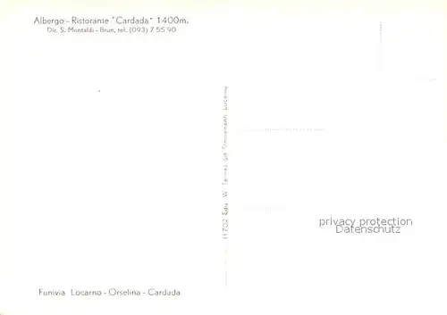 AK / Ansichtskarte Orselina_Locarno_Lago_Maggiore Funivia Locarno Orselina Cardada Bergbahn Alpen Orselina_Locarno