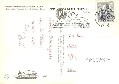 AK / Ansichtskarte St_Johann_Tirol Bergstation Angerer Alm mit Wildem Kaiser St_Johann_Tirol