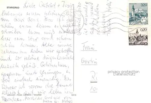 AK / Ansichtskarte Starigrad Landkarte Strand Kueste Starigrad