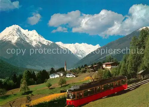 AK / Ansichtskarte Telfes_Stubai Panorama Stubaital Telfeser Wiesen Weiler Luimes Staubaier Alpen Eisenbahn Telfes_Stubai