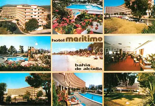 AK / Ansichtskarte Puerto_de_Alcudia Hotel Maritimo Restaurant Swimming Pool Strand Puerto_de_Alcudia