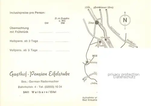 AK / Ansichtskarte Weibern_Brohltal Panorama Gasthof Pension Eifelstube Weibern Brohltal