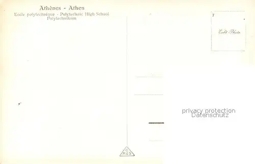 AK / Ansichtskarte Athen_Griechenland Polytechnikum Athen_Griechenland