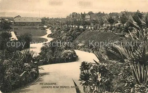 AK / Ansichtskarte Melbourne_Victoria Gardens near Princes Bridge Melbourne Victoria