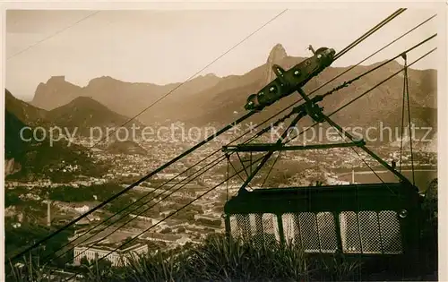 AK / Ansichtskarte Rio_de_Janeiro Chegada do carro ao alto do Pao de Assucar Bergbahn Zuckerhut Rio_de_Janeiro