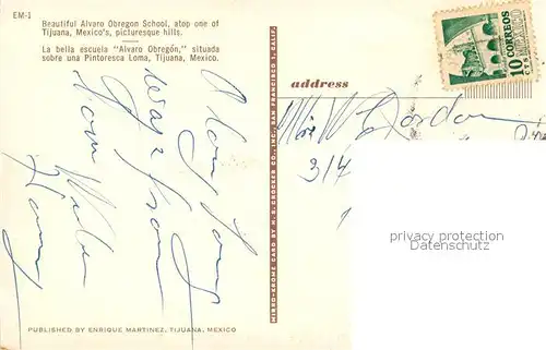 AK / Ansichtskarte Tijuana Alvaro Obregon School Tijuana