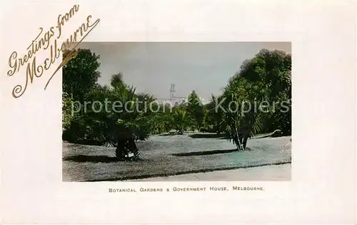 AK / Ansichtskarte Melbourne_Victoria Botanical Gardens Government House Melbourne Victoria