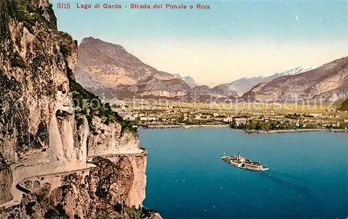 AK / Ansichtskarte Lago_di_Garda Strada del Ponale e Riva Lago_di_Garda