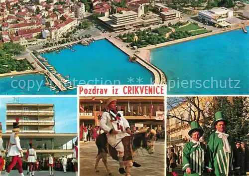 AK / Ansichtskarte Crikvenice Fliegeraufnahme Trachtengruppen Crikvenice