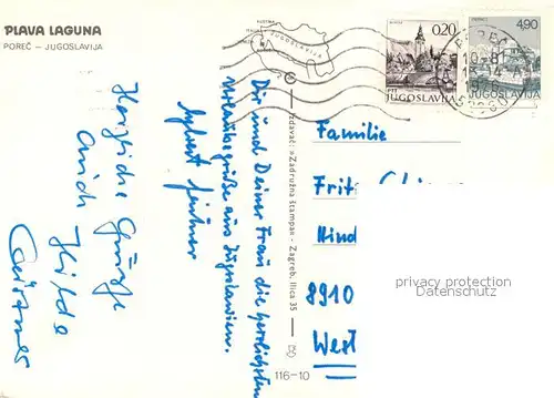 AK / Ansichtskarte Porec Hotel Turist Plava Laguna Porec