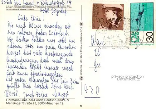 AK / Ansichtskarte Rio_de_Janeiro SOS Kinderdoerfer Hermann Gmeiner Rio_de_Janeiro