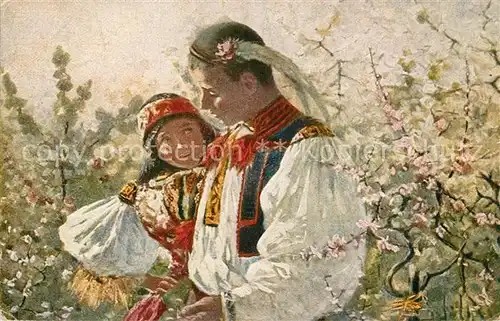 AK / Ansichtskarte Lasko Trachtenpaar Lasko