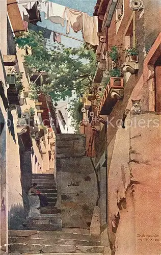 AK / Ansichtskarte Dubrovnik_Ragusa Rue Palmotic Kuenstlerkarte Dubrovnik Ragusa