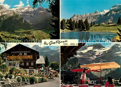 AK / Ansichtskarte Les_Diablerets Gaststaette Restaurant Terrasse Bergsee Alpenpanorama Les_Diablerets