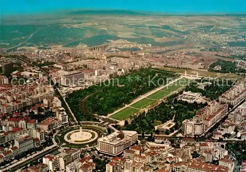 AK / Ansichtskarte Lisboa Marquis of Pombals Square and Eduardo VII Park aerial view Lisboa